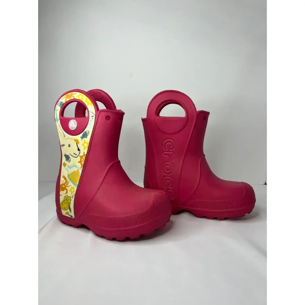 Crocs Kids' Rain Handle It Rain Boots Waterproof Kids' Shoes C6